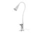 Witte bureaulamp met flexibele arm en klem