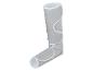 Grijze compressieboot voor beenmassage, met witte bies en sluitingen.