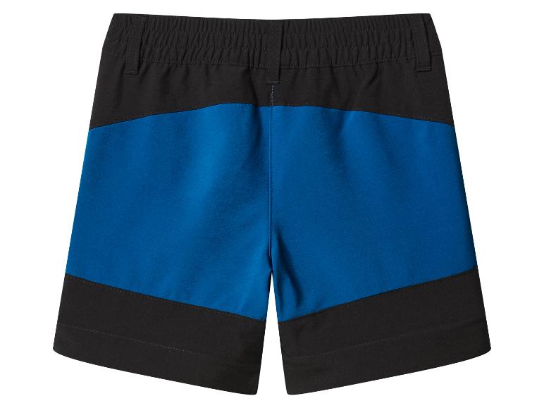 Blauwe en zwarte kinderbroek met elastische tailleband