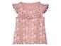 Roze baby top met ruffles, bloemenprint.
