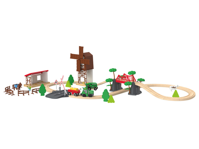 Aller en mode plein écran Playtive Set de chemin de fer en bois ferme ou pompiers - Photo 11