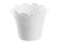 Witte metalen emmer met decoratieve rand