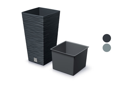 PROSPERPLAST Cache-pot «FURU SQUARE», à structure rainurée, carré.