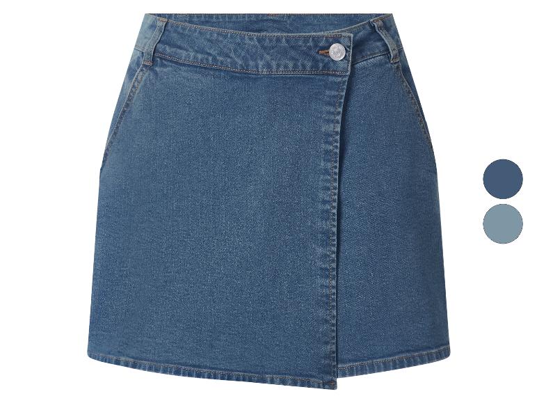 Blauwe denim wikkelrok