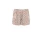Lichtroze pyjamashorts met bruin bladerenpatroon