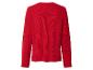 Pull rouge tricoté à manches longues, vue de dos