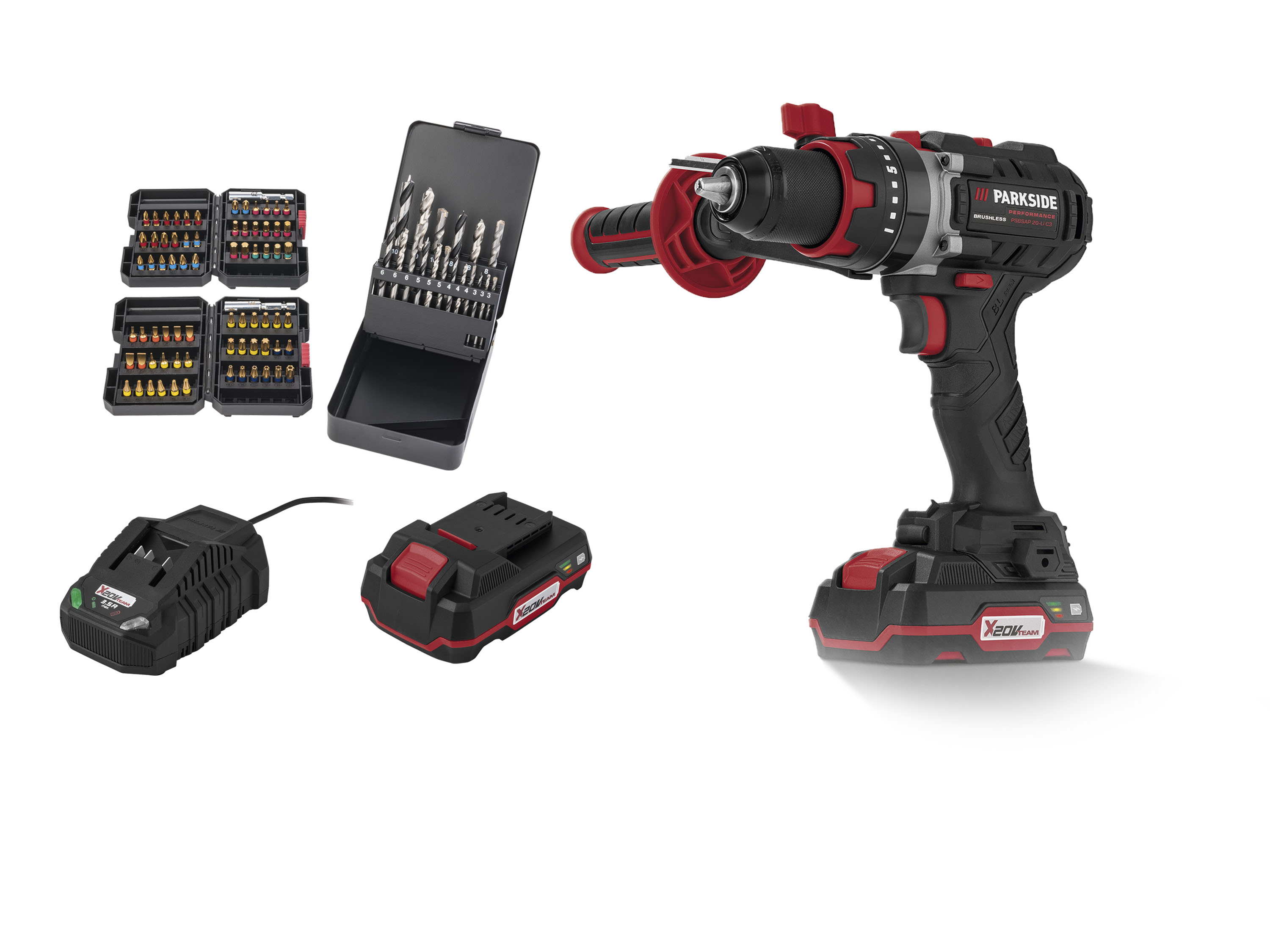 Klopboor-/schroefmachine set 20 V PARKSIDE PERFORMANCE® PSBSAP20