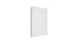 Een witte, rechthoekige radiator.