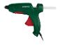 PARKSIDE hetelijmpistool in donkergroen en rood met een witte lijmstick.