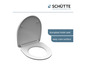 Een witte toiletbril van Schütte met een easy-care oppervlak.