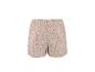 Lichtroze pyjamashorts met bruin bladpatroon