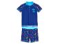 Playshoes badpak voor kinderen: shirt en zwembroek met surfprint.