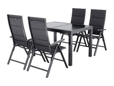 LIVARNO home Ensemble de jardin »Houston / Toronto« : Table extensible avec 4 fauteuils à haut dossier