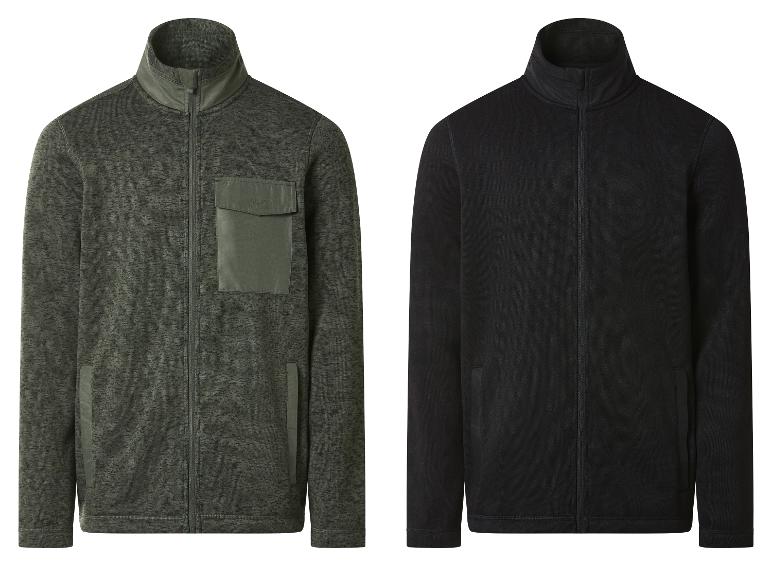 Vestes polaires pour hommes en vert foncé et noir