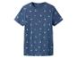 T-shirt bleu à manches courtes avec motif de bateaux blancs
