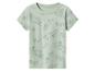 Lichtgroen kinder T-shirt met skateboardpatroon.
