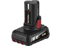 Batterie d'outil électrique noire de 5,0 Ah avec des accents rouges et un texte blanc.
