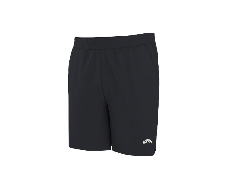 Zwarte herensportshort met wit logo op de linkerpijp.