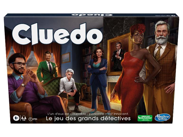 La boîte du jeu de société Cluedo avec une illustration des personnages.