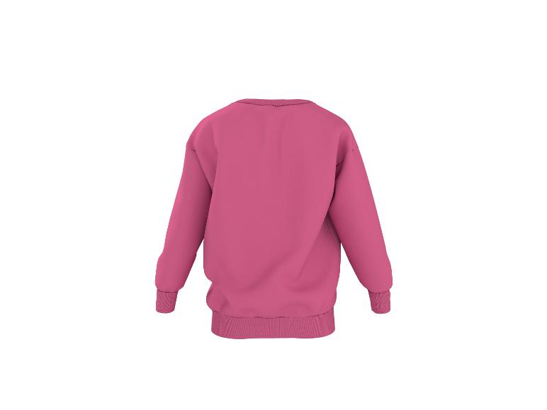 Effen roze dames sweatshirt, achteraanzicht.