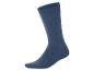 Chaussette côtelée bleu marine sur fond blanc.