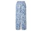 Pantalon large femme à motif cachemire bleu et taille élastique.