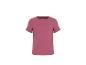 Roze T-shirt met korte mouwen en een geborduurd hart op de borst