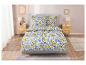 Beddengoed met citroen- en azulejo-print, mediterrane stijl.