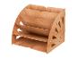 Un porte-documents en bois avec quatre compartiments.