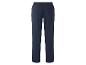 Donkerblauwe casual herenbroek met elastische tailleband en achterzak.