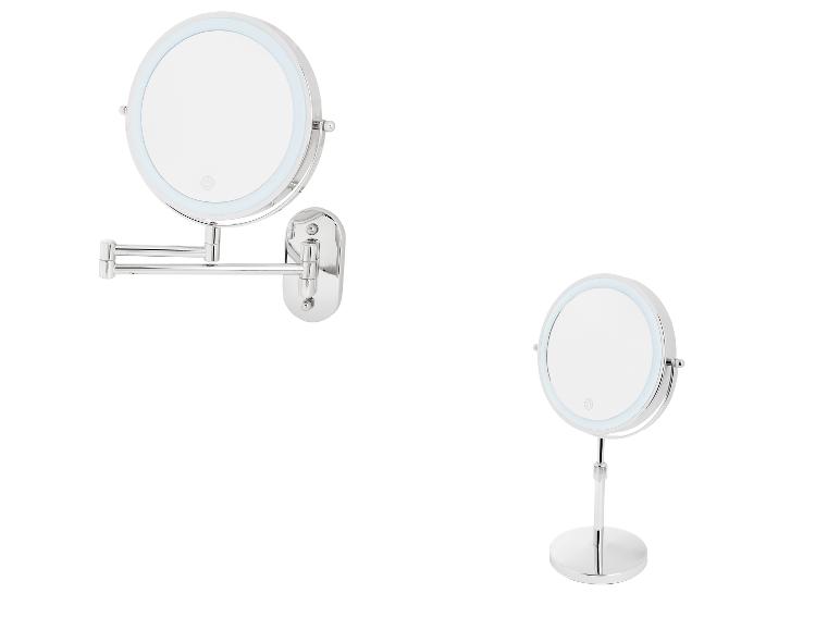 Miroirs cosmétiques lumineux muraux et sur pied, style moderne chromé.