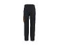 Pantalon de travail noir avec détails orange et poches, vue arrière.