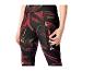Legging de sport femme avec poche zippée, motif noir et rouge.