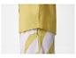Chemise et pantalon assortis en lin, motif abstrait.