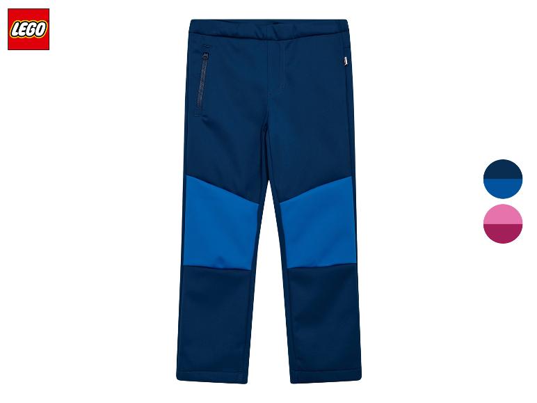 Pantalon bleu pour enfants avec des empiècements bleu foncé et bleu clair.