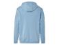Sweat-shirt à capuche bleu clair.
