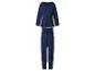 Ensemble haut à manches longues bleu marine et pantalon assorti à cordon.
