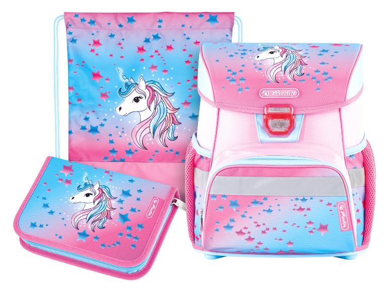 Sac à dos, trousse et sac de sport Berlitz à motif licorne et étoiles.