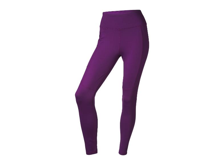 Paarse legging met hoge taille en panelen.