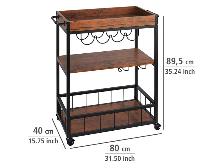 Ga naar volledige schermweergave: Wenko Keukentrolley, 40 x 89 x 89,5 cm - afbeelding 9