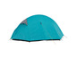 Een blauwe tent voor kamperen.