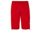 Rode cargo shorts met een 'Quality' logo.