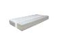 Matelas blanc avec une coupe transversale montrant les couches de remplissage.