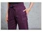 Donkerpaarse joggingbroek met Jette Sport-logo.