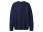 Pull en maille bleu foncé à manches longues, vue de dos