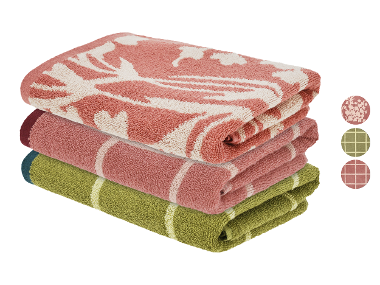 LIVARNO® Draps de bain, 2 pièces, 50 x 100 cm