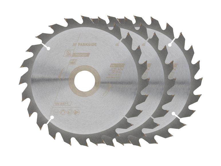 Quatre lames de scie circulaire pour bois, 24 dents, diamètre 100 mm, certifiées EN 847-1.