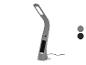 Grijze LED bureaulamp met chromen voet en zwarte details