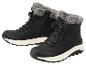 Bottes d'hiver noires avec fausse fourrure grise et semelle blanche