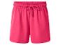 Fuchsia dames shorts met elastische tailleband en trekkoord.